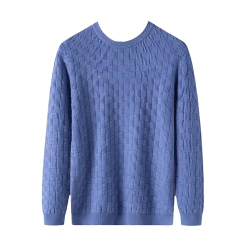 Pull à col rond homme ample au motif plaid foncé pour un style printanier unique