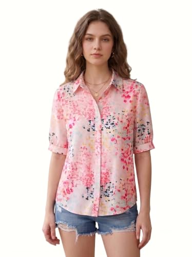 Image of URBAN OX Women's Casual Shirt - Stylish Printed Long Top for Women & Girls | Elegant Shirt for Women | Breathable Summer Tops for Women