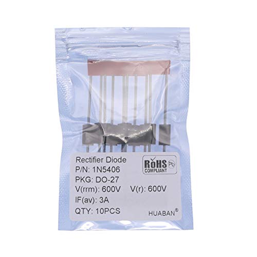 Image of HUABAN 10PCS 1N5406 Rectifier Diode 3A 600V DO-201AD (DO-27) Axial 5406 3 Amp 600 Volt