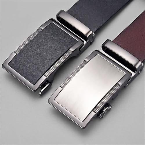 Men Business Casual Genuine Leather Belt Male Metal Automatic Buckle Waist Jeans Waistband4