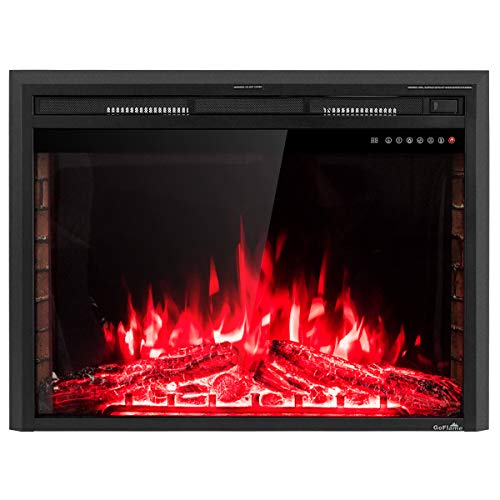 Tangkula Electric Fireplace Insert 36", Smokeless 750W1500W Electric