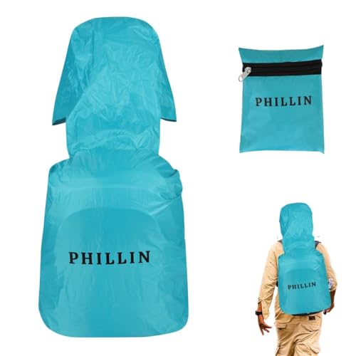Image of Rain Cover for Backpack with Elastic Adjustable and Carrying Pouch Dustproof Waterproof Laptop Bag Protector Travel Accessories 35-45 Liter Hoddy Style (Sea Green)