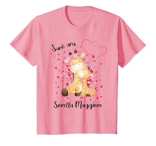 Bambino Sarò una Sorella Maggiore 2026 Giraffa Annunciare Gravidanza Maglietta