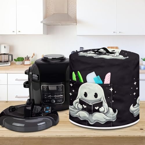 Image of Ghosts Pressure Cooker Cover with Pocket Washable Air Fryer Dust Cover Insulated Halloween Kitchen Appliances Cover Protector for Rice Cooker Instant Pot Decoration Holiday Gift
