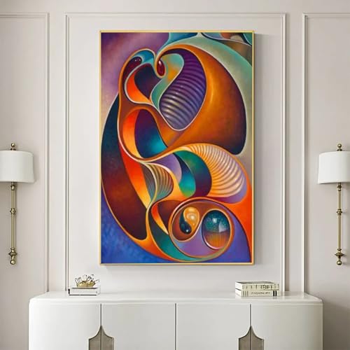 Peinture sur toile abstraite paysage fleurs art mural 40x60cm