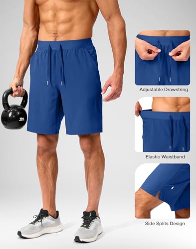 Image of Soothfeel Men's Running Shorts with Zipper Pockets 9 inch / 7 inch / 5 inch Quick Dry Eight Basketball Gym Workout Athletic Shorts