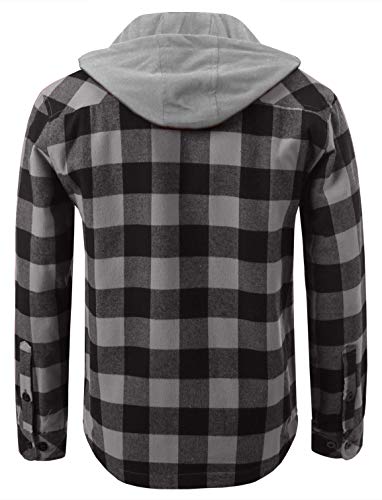 Image of Shaka Wear Men's Plaid Shirts - Flannel Long Sleeve Casual Button Up Fleece Soft Quilted Lined Jacket Regular and Big Size