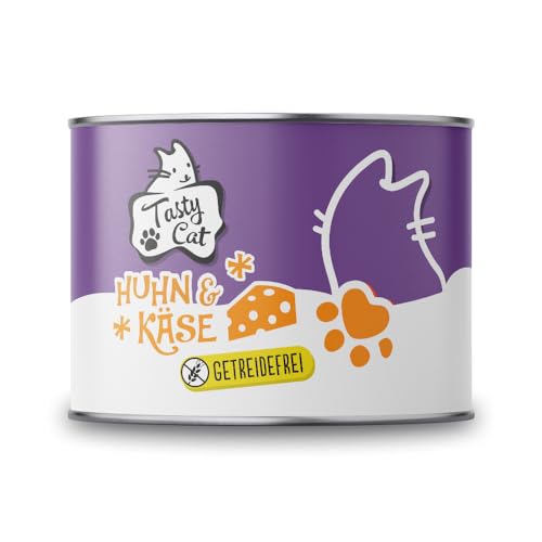 Tasty Cat Nassfutter für Katzen Huhn & Käse 6 x 200g. | getreidefrei | zuckerfrei