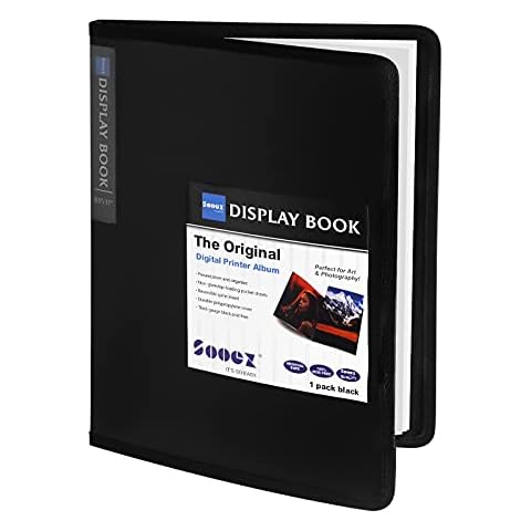 Sooez 30-Pocket Binder with Plastic Sleeves, Heavy Duty Art Portfolio Folder with Clear Sheet Protectors, Display 60 Pages of 8.5x11", Presentation Book for Artwork, Sheet Music, Document Cover
