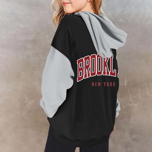 LOS ANGELES Girl Clothes 2 Piece Outfits Graphic Letter Hooded Sweatshirt & Jogger Pants Loose Jogger Set 4-14Y3