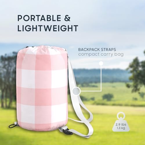 Wake In Cloud - Bolsa de Dormir para Niños, Ligera y Compacta para Camping en 3 Estaciones, Diseño Cuadro Vichy miniatura 4