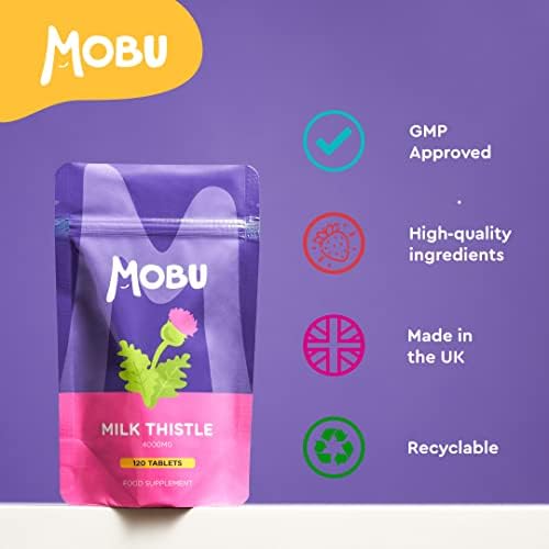 Milk Thistle 4000mg 120 Tablets | Max Strength 80% Silymarin | One a Day | Vegan UK Made | GMP Approved MOBU