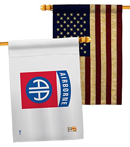 82nd. Airborne House Flag - Pack Armed Forces Army Rangers United State American Military Veteran Retire Official USA Vintage Applique - Banner Small Garden Yard Gift Double-Sided Made in 28 X 40