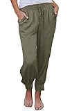 This breathable soft fabric is super comfortable for maximum comfort in hot weather ,flowy pants can offer you cool wear experience. Elastic Waist in Mid rise and suitable length can ensure the fit for these casual pants and for decent coverage and c...