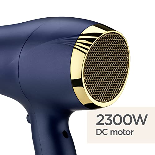 BaByliss Midnight Luxe Hair Dryer - Powerful 2300W Blow Dryer, Ionic Frizz-Control, Fast Drying, Professional and Lightweight, 3 Heat & 2 Speed Settings, 5781U - Image 4