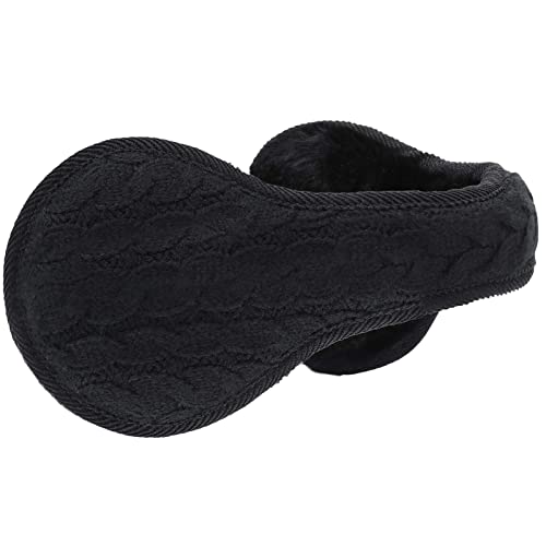 Metog Unisex Foldable Ear Warmers Knits Winter Earmuffs Black #TOP1