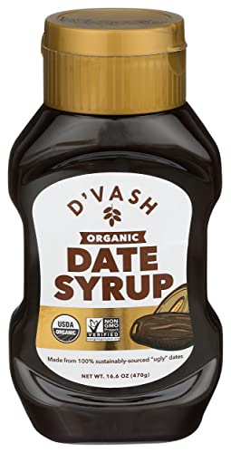 Organic Date Syrup 1 Ingredient 100% Dates | D'vash Organics | 16.6 Oz Squeeze Bottle | California Dates, Non-Gmo, Vegan, No Added Sugar, Sugar Substitute, Gluten Free And Kosher | #TOP14