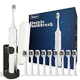 Diamond Style - Electric Toothbrush, 10 Brush Heads & Travel Case, 42,000 VPM Electric Motor & Wireless Charging, 15 Modes with Smart Timer, Ultra Whitening Toothbrush for Adults and Kids