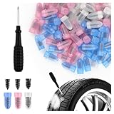 YGDMD 100PCS Tire Screw Plug Repair Kit,Self-Service Tire Repair Kit Includes 3 Sizes of Screw in Tires Plugs & Screwdriver for Quick Repairs,Professional Tires Repairs Rubber Nail