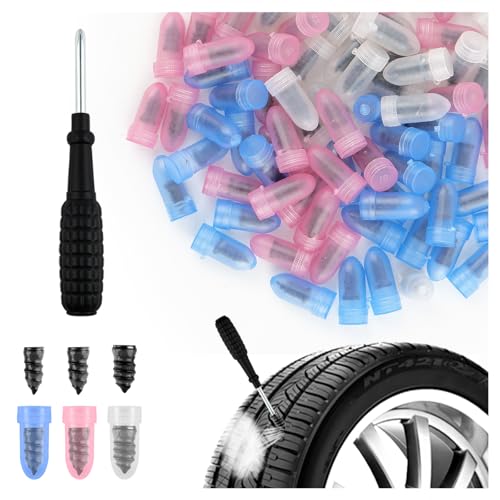 YGDMD 100PCS Tire Screw Plug Repair Kit,Self-Service Tire Repair Kit Includes 3 Sizes of Screw in...
