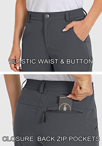 Viodia Women's Hiking Cargo Pants Quick Dry Upf50+ Waterproof Pants For Women Fishing Golf Travel Pants With Pockets Dark Grey #TOP3
