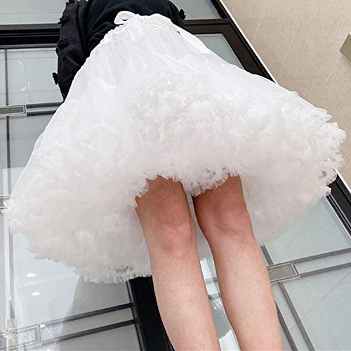 Colyanda Womens 3-Layered Pleated Tulle Petticoat Tutu Puffy Party Cosplay Skirt(White) #TOP5