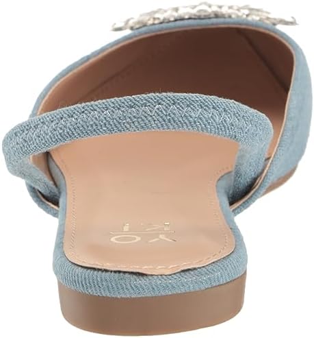 YOKI-LIZZA Women's Sling Back Ballet Flats, Denim, 6 M US | Image 2