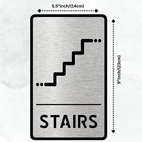Image of CVANU 1pc Silver Acrylic STAIRS Self-Adhesive Sign Board for Office /Hospital /Cafe Sign Board c84