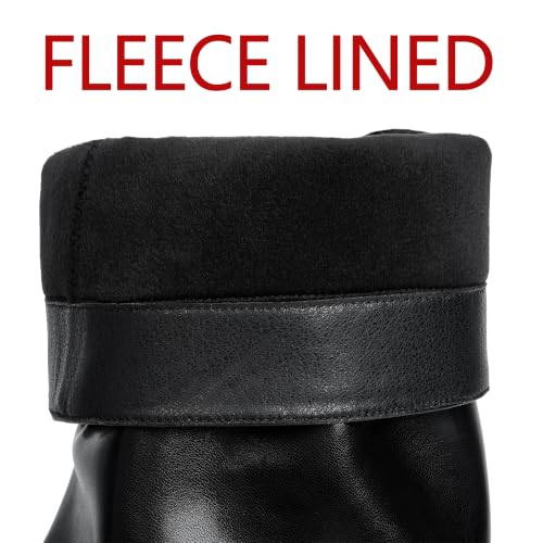 Image of Knee High Boots Women Fold Over Boots Chunky Heel Pointed Toe Tall Boots | Fashion Slouchy Boots,Side Zipper Shark Boots,Fall Spring Winter Fashion Dress Tall Boots,Evening Bridal office Long Boots