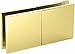 C.R. LAURENCE SGC188BR CRL Brass Square 180 Degree Glass-to-Glass Movable Transom Clamp