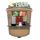 Kreativer mobiler Lebensmittelkiosk mit Tasse, geformtes Design, Street Food Stall, anpassbar für Kaffee, Bubble Tee, Snacks & Edelstahl-Innenraum