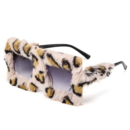 arrderly 1 óculos de sol de pelúcia de grandes dimensões, óculos de sol personalizados na moda, óculos de sol de olho de gato com borda de felpa, óculos de festa para disfarces, acessórios de fotos,