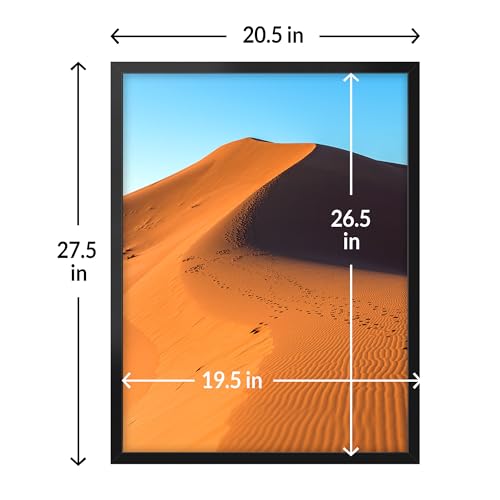 LaVie Home 20x27 Picture Frame for Wall Display, 20x27 Black Picture Frame with HD Plexiglas, 20 x 27 Poster Frame 1 Pack, Display Frame for Vertical or Horizontal, Classic Collection
