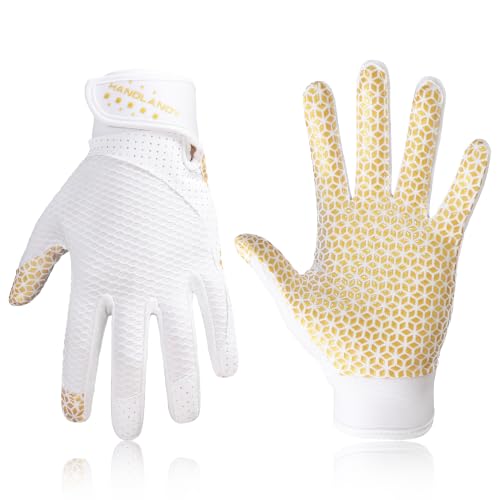 Image of HANDLANDY Baseball Batting Gloves for Adult Youth, Grip Breathable Softball Batting Gloves Fit Men Kids Boys Girls