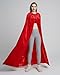 LuckyMjmy Velvet Renaissance Medieval Cloak Cape Lined with Satin (Medium, Red)
