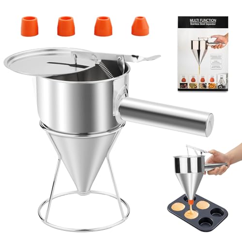 AGIgear Pancake Batter Dispenser,40oz Stainless Steel Pancake Batter Dispenser for Cupcakes, Takoyaki or Any Baked Goods,Caliber: 0.31