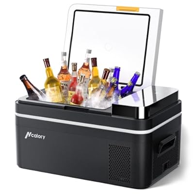 HCALORY 12 Volt Refrigerator 27QT (25 Liter) Portable Electric Compressorre Freezer Fridge with 12/24V DC & 110-240V AC for Camping, Car, RV, Truck, Outdoor or Indoor