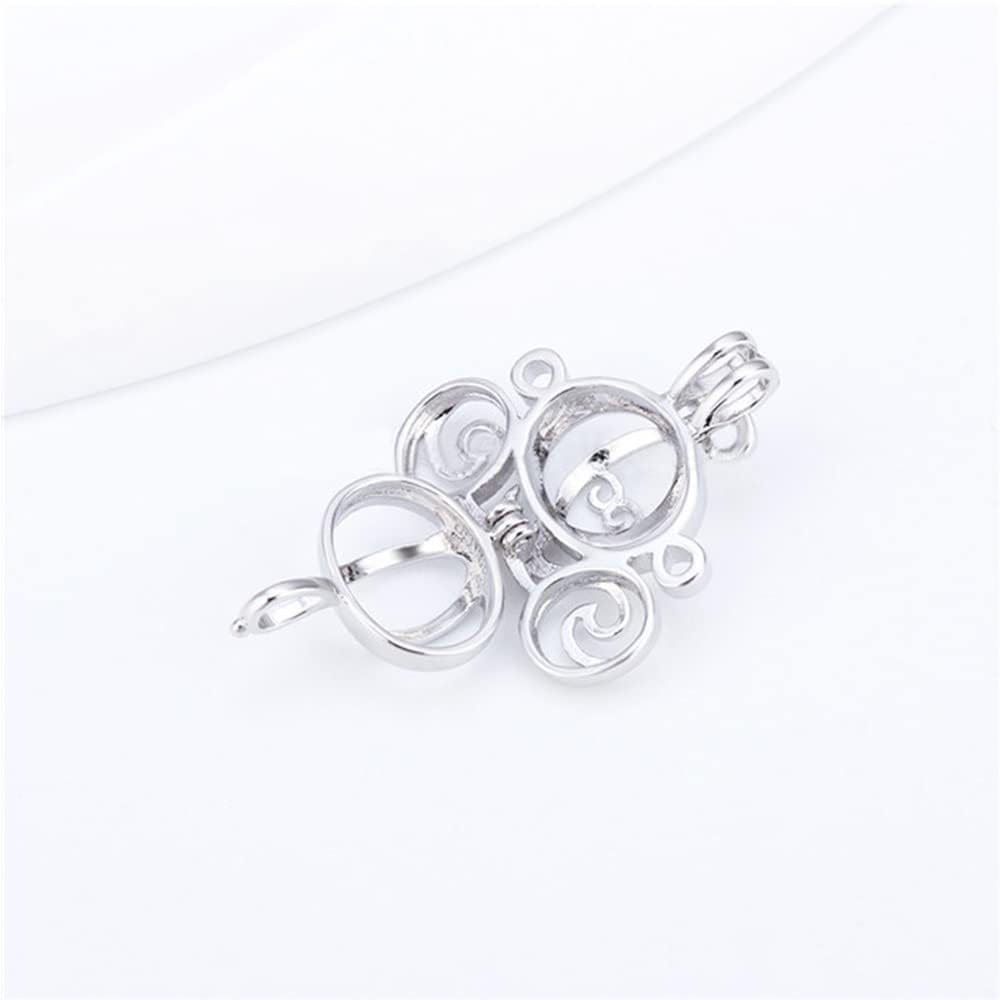 5Pcs Silver Plated Carriage Cage Pendants Crafting Charm for DIY Necklace Bracelet Jewelry Making - Image 3