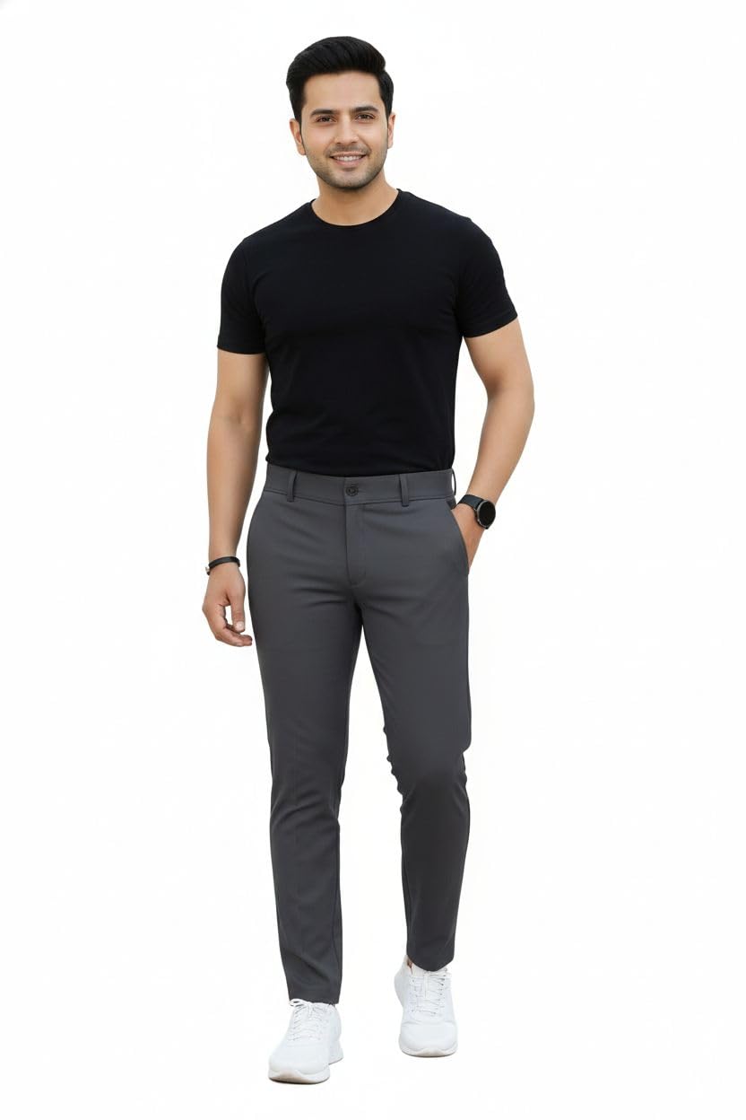 alphalegs Regular Fit Lycra Blend Men's Trousers-picture-43