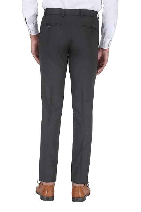 Image of ABLESTAR Men's Polycotton Slim Fit Formal Trouser - Spendex Cotton Casual Pant for Men - Breathable, Lightweight, Adjustable Formal Trouser for Men - Pack of 3