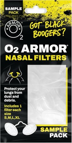 O2 Armor Nose Filters for Welders & Allergies - Nose Filter for Dust - Nasal Filters for Welding - Nose Dust Mask for Construction (Sample 4 Pack)