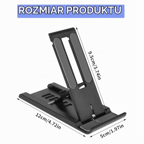 Amaxiu Stojak na telefon komórkowy, 6-biegowy składany uchwyt na telefon komórkowy mini przenośny stojak na tablet biurko stojak na telefon komórkowy podstawka kompatybilne tablety telefoniczne