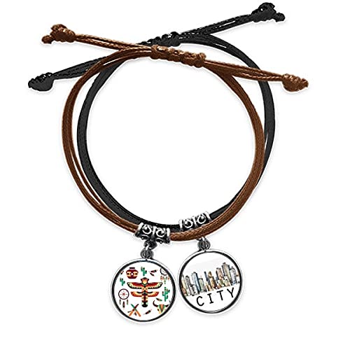 Bracelet amérindien attrape-rêves chaîne corde et cuir style indien sidi