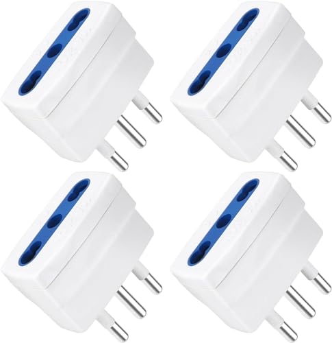 JOAASU Reduzierstück mit bivalenter Steckdose und kleinem italienischen Stecker, weiße Farbe