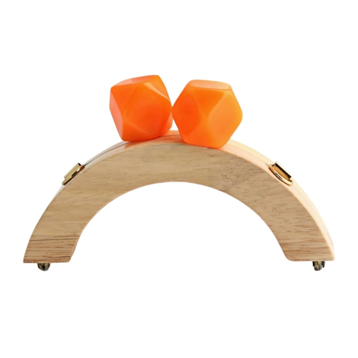 Easnea 13.5cm Arch Shape Wood Purse Frame, Vintage Arched Lock Frame Coin Purse Kiss Clasps Bag Frame Hardware, Purse Making Supplies for DIY Crochet Sewing Bags Wallets Handmade Purses, Orange
