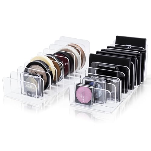 Brookstone, 2 Pack Pallet Holder Makeup Organizer for Vanity, Fits up to 9 Accessories on Each Organizer, Versatile Storage Solution, Cosmetic Display Case for Palette