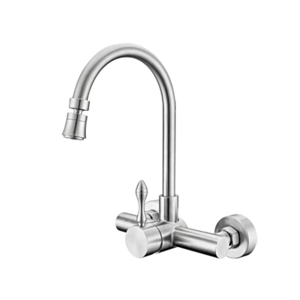Robinetterie murale design en acier inoxydable pour lavabo et évier