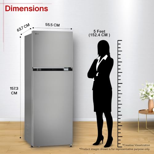 Image of LG 251 L, 1 Star, Frost-Free Smart Inverter Double Door Refrigerator with Smart Mode (GLT2516WWPZ, Shiny Steel, Multi Air Flow Cooling with Max Fresh Zone, 2026 Model)