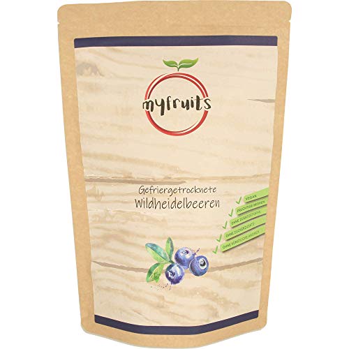 myfruits® Wildheidelbeeren - gefriergetrocknet - ohne Zusätze, zu 100% aus Heidelbeeren, Zutat für Müsli oder Porridge (300g)