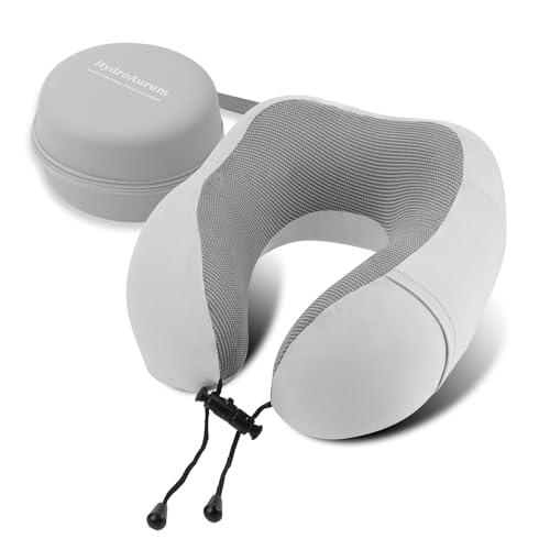 HydroAurum Neck Pillow,Travel Pillow,Memory Foam Travel Pillow for Airplane,Ergonomic Neck Support, 360° Comfort for Flight, Car & Train – Portable U-Shaped Pillow with Washable Cover & Travel Bag
